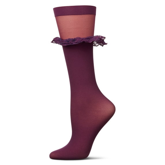 MeMoi Women's Ruffleina Anklet Socks - Womens - Female, One Size, Cloud Burst