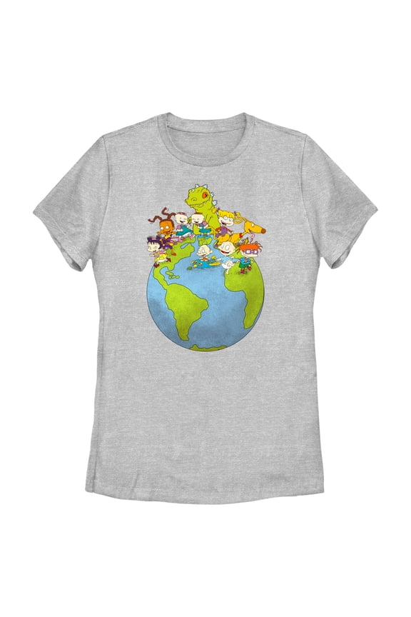Women's Rugrats Earth Babies Graphic Tee Athletic Heather 2X Large