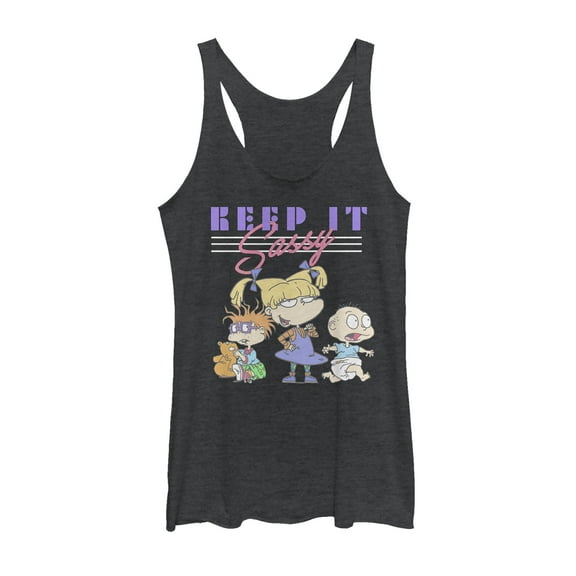 Women's Rugrats Keep It Sassy  Racerback Tank Top Black Heather Medium