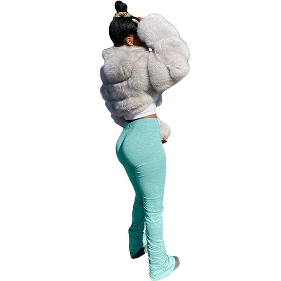 Women's Run Workout Joggers Pants Gradient Yoga Sport Stacked Leggings