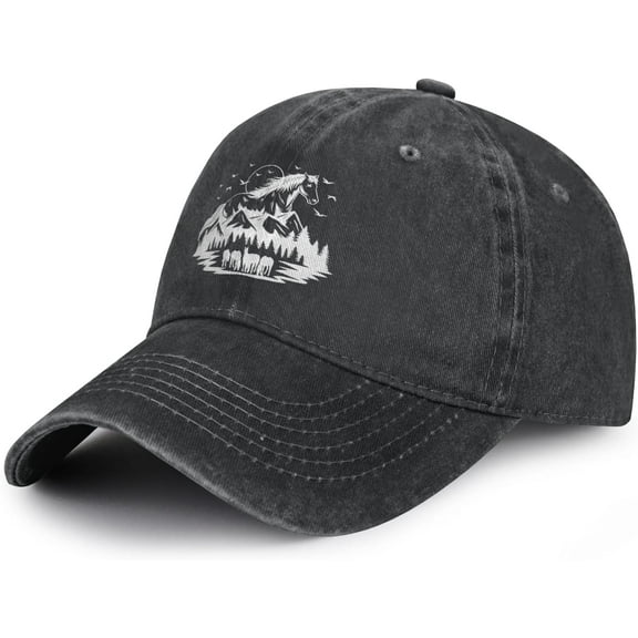 Women's Running Horses Hat for Men Women, Adjustable Vintage Distressed Washed Baseball Cap for Horse Lover