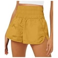 thumbnail image 1 of Women's Running Quick Shorts Workout Elastic Athletic Yoga Dry High Waist Activewear, S, Yellow, 1 of 4