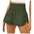 thumbnail image 1 of Women's Running Quick Shorts Workout Elastic Athletic Yoga Dry High Waist Activewear, XL, Dark Green, 1 of 4