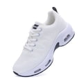 thumbnail image 1 of Women's Walking Shoes Lightweight Breathable Mesh Sneakers with Cushioned Support for Athletic Workout  WhitePurple Size 9.5, 1 of 8