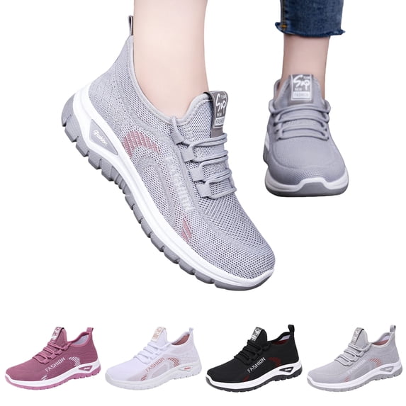 Women's Running Shoes Hands-Free Slip On Breathable Knit Walking Sneakers Non-Slip for Work Gym & Casual 38