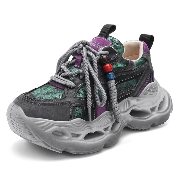 Women's Running Shoes Lace-Up Slip-Resistant Sneakers Colorful Fashion Platform Dad Shoes Casual Comfortable Walking Shoes