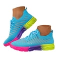 thumbnail image 1 of Women's Running Shoes Lightweight Fashion Lace up Sneaker Jogging Walking Workout Breathable Casual Footwear Blue Size 7.5, 1 of 6