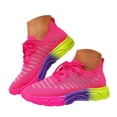thumbnail image 1 of Women's Running Shoes Lightweight Fashion Lace up Sneaker Jogging Walking Workout Breathable Casual Footwear Hot Pink Size 7.5, 1 of 5