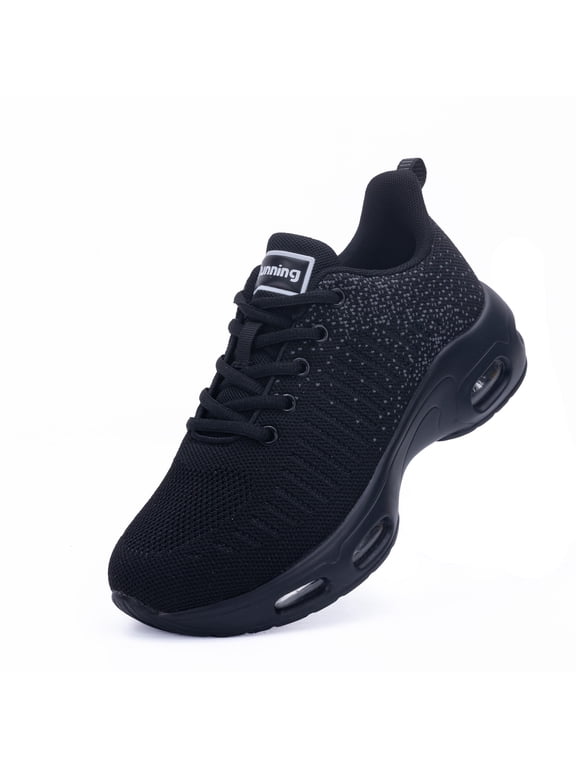 Women's Running Shoes Lightweight Tennis Athletic Gym Walking Sneakers Black Size 9