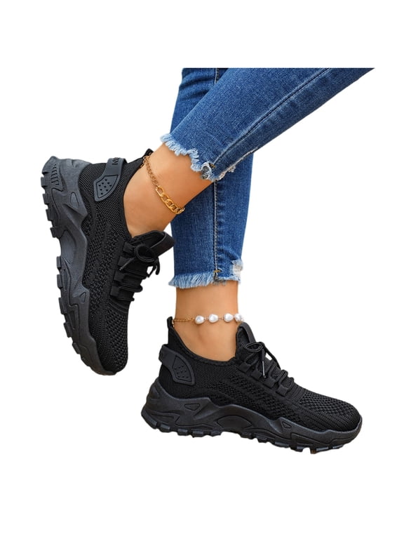 Women's Running Shoes, Non Slip, Breathable, Lightweight Fashion Sneakers, Slip Resistant Athletic Sports Walking Gym Work Shoes