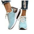 thumbnail image 1 of Women’s Running Shoes Non Slip Lightweight Cushioned Comfortable Sneakers Lace up Zip up Water Work Athletic Shoes Sky Blue Size 7, 1 of 5