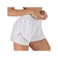 thumbnail image 1 of Women's Running Shorts Double Layer Fitness Workout Athletic Shorts, White, Large, 1 of 7