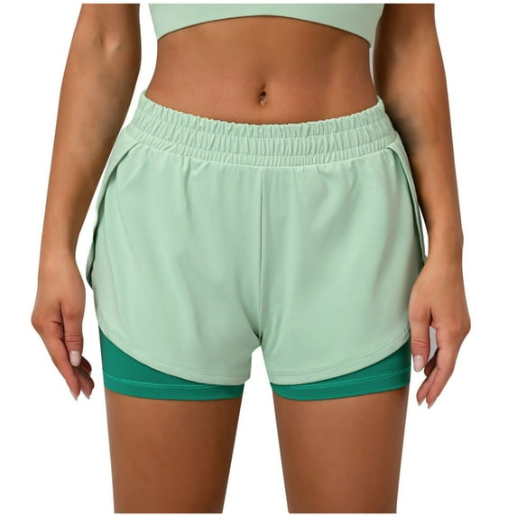 Women's Running Shorts Workout Athletic Shorts Elastic High Waisted Shorts Quick Dry Summer Gym Yoga Liner Shorts Ladies Clothes