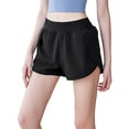 thumbnail image 1 of Women's Running Shorts with Liner Side Pockets, Elastic Workout Athletic Gym Yoga Shorts, 1 of 4