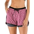 thumbnail image 1 of Women's Running Shorts with Pockets High Waisted Athletic Workout Gym Shorts for Women with Liner, Light Red, XS, 1 of 8