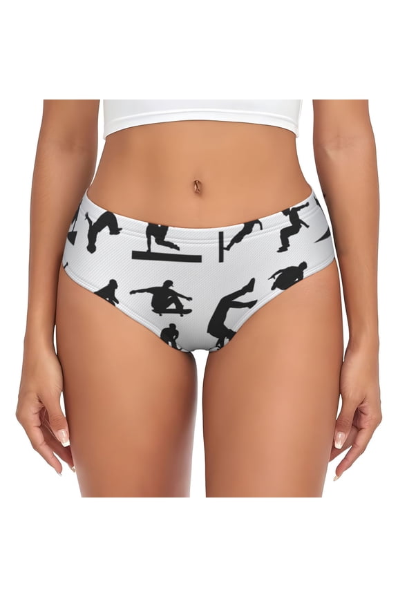 Women's Runningway Cool Parkour Sports Extreme Seamless Hipster Panties Stretch printed Bikini Underwear Medium