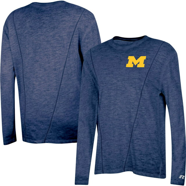 Women's Russell Athletic Heathered Navy Michigan Wolverines Boxy Long ...
