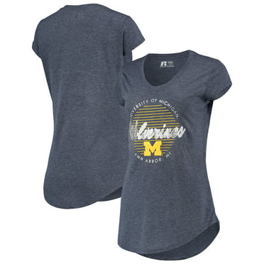 Women's Fanatics Branded Navy Michigan Wolverines Logo Long Sleeve V ...