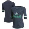 thumbnail image 1 of Women's Russell Heathered Navy Notre Dame Fighting Irish Half-Sleeve V-Neck Tunic, 1 of 3