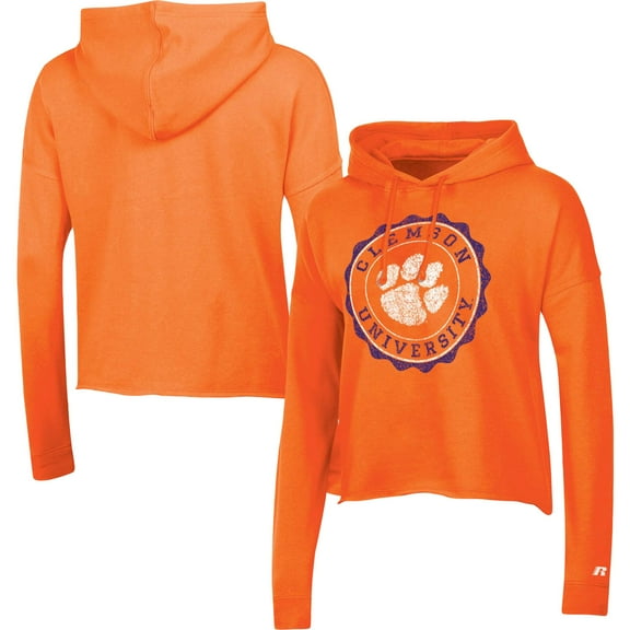 Women's Russell Orange Clemson Tigers Pullover Hoodie