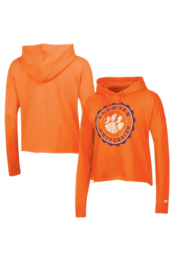 Women's Russell Orange Clemson Tigers Pullover Hoodie