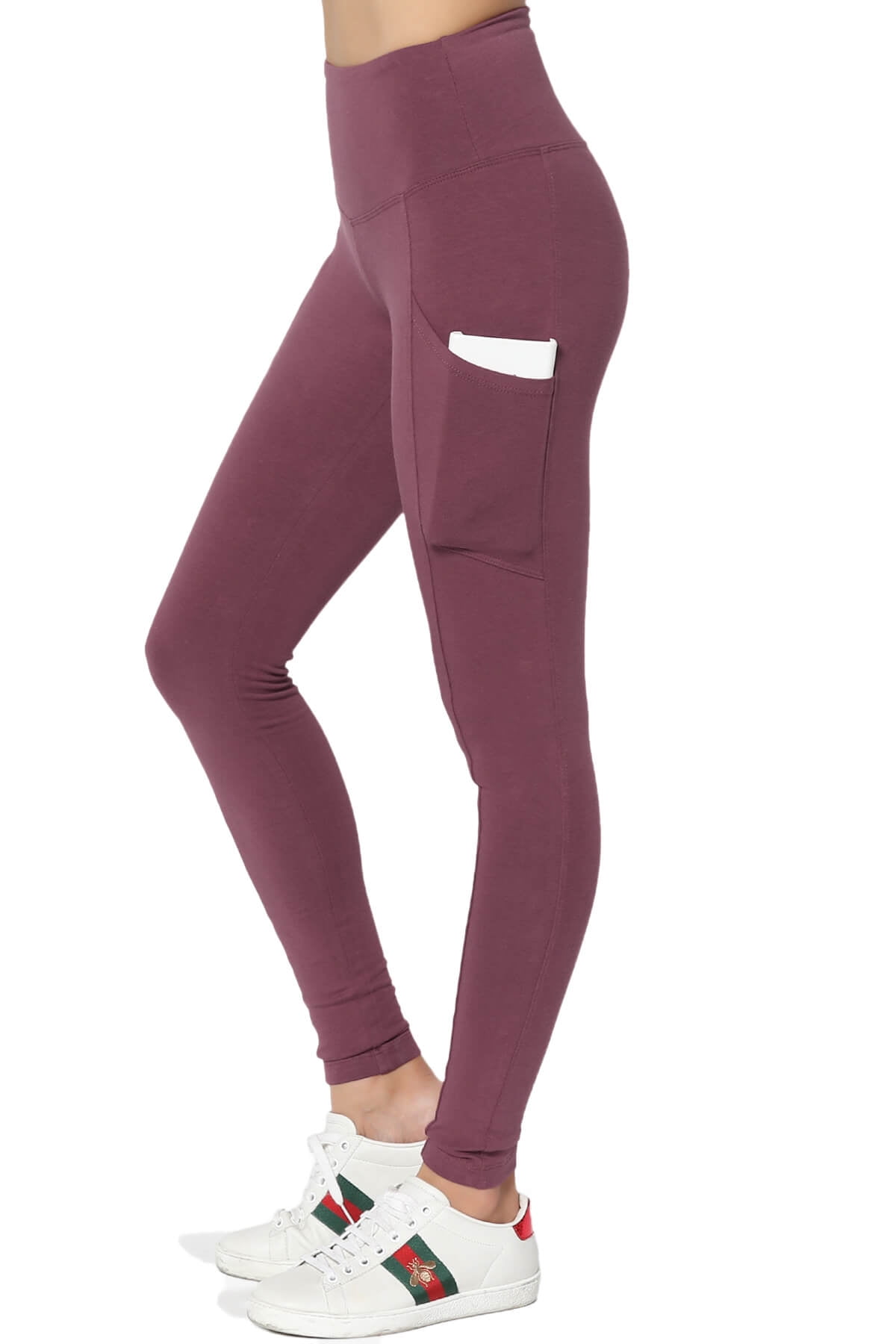 High-Waisted Cotton Leggings with 3 Pockets