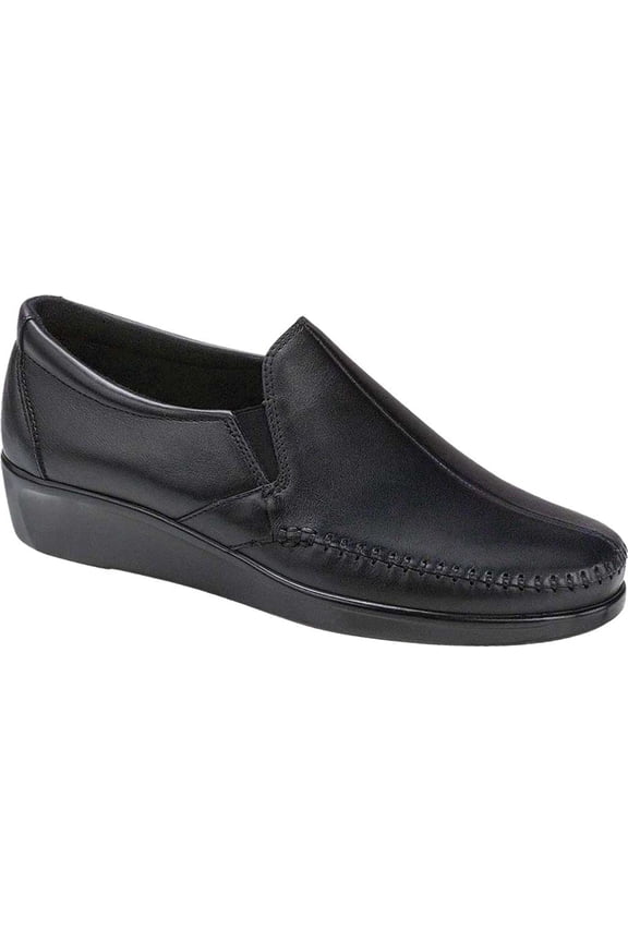 Women's SAS Dream Slip On Loafer Black Leather 8 N