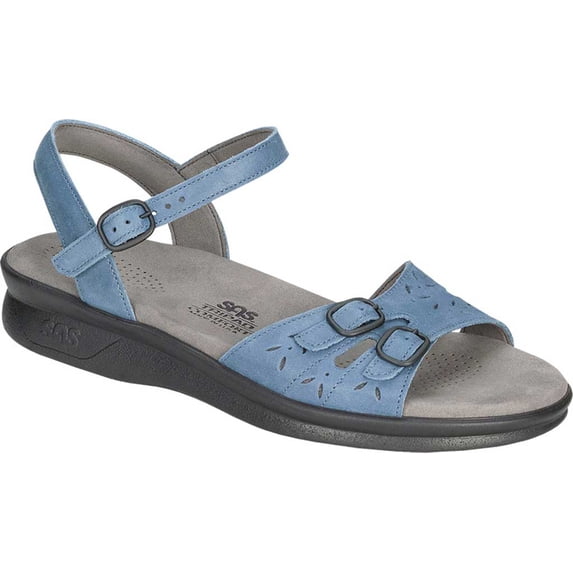 Women's SAS Duo Ankle Strap Sandal Denim Leather 7 W