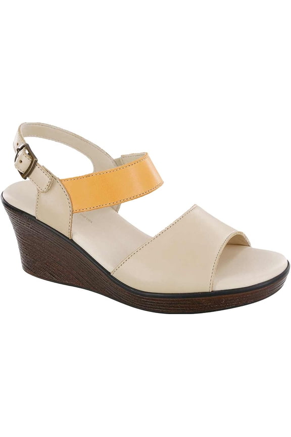 Women's SAS Heather Wedge Strappy Sandal Cappuccino/Orange Leather