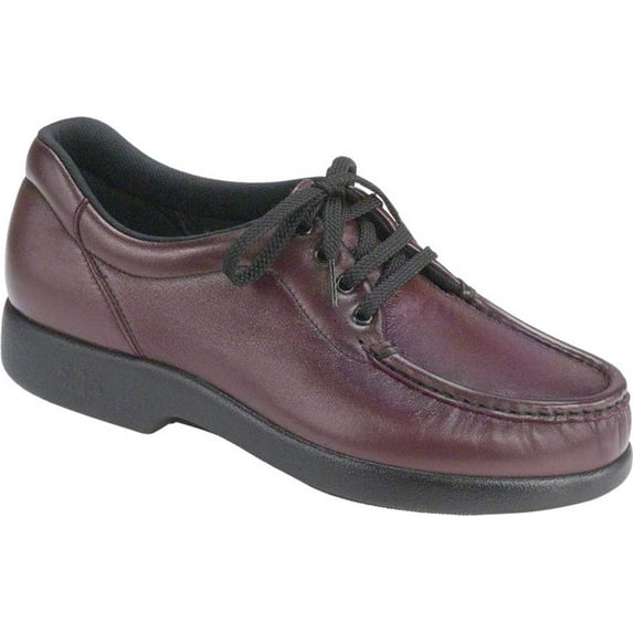 Women's SAS Take Time Moc Toe Walking Sneaker Antique Wine Leather 7 WW