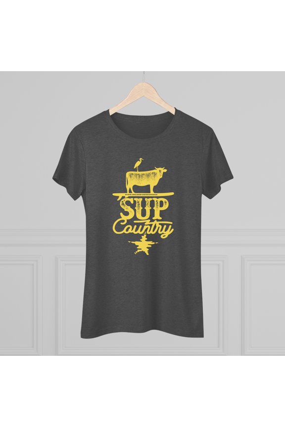 Women's "SUP Country Cow" Triblend Tee by Bird Island Outfitters