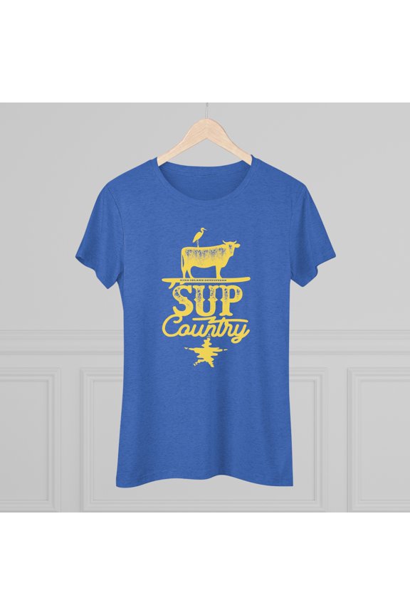 Women's "SUP Country Cow" Triblend Tee by Bird Island Outfitters
