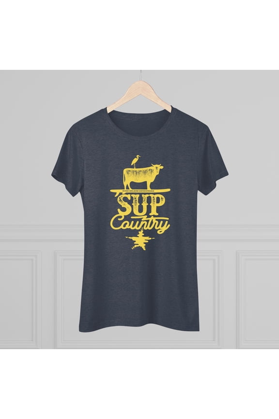 Women's "SUP Country Cow" Triblend Tee by Bird Island Outfitters