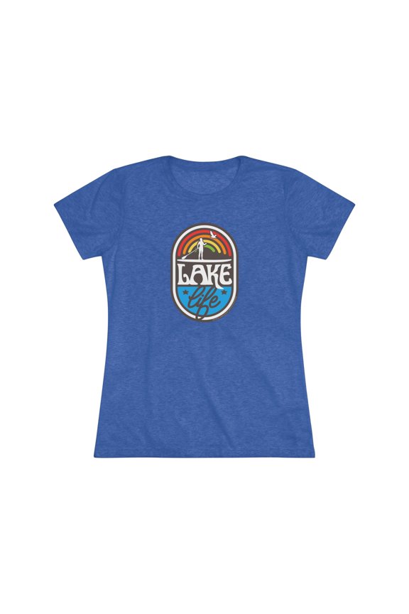 Women's "Lake Life Rainbow" Triblend Tee by Bird Island Outfitters
