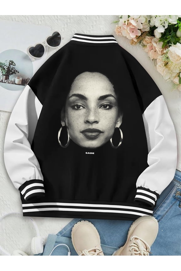 Women's Sade Adu Bomber Jacket Hoodie for Music Lovers | Helen Folasade Adu | No Ordinary Love | RNB Style