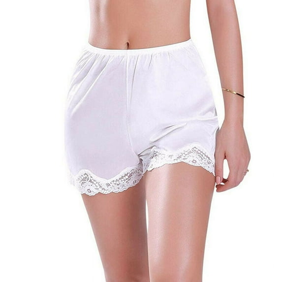 Women's Safety Pants Classic Trouser Pants Half Slip With Lace Trim Pants