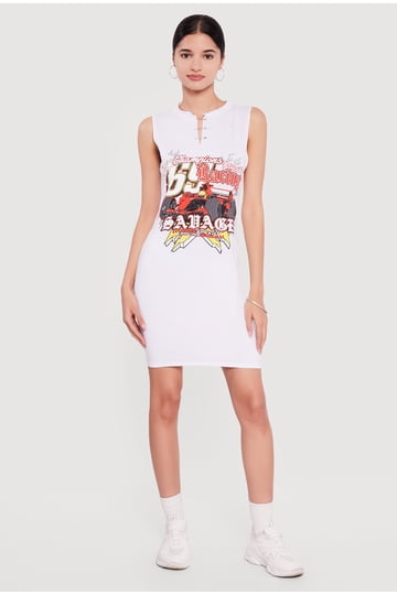 fitted graphic t shirt dress Upcycled Graphic T-Shirts Mini Dress Marine Serre