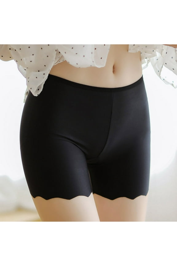 Women's Safety Shorts Summer Ice Silk Seamless Bottom Anti-Exposure Safety Pants Tight ComfortableThin Insurance Shorts