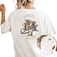 thumbnail image 1 of Women's "Salty Salt of the Earth" Surfing Beach Graphic T Shirt Vintage Coastal Christian Short Sleeve Round Neck Top White S-5XL, 1 of 5