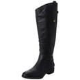 thumbnail image 1 of Sam Edelman Women's Penny Knee-High Riding Boots Black Leather Wide Calf 7.5M, 1 of 5