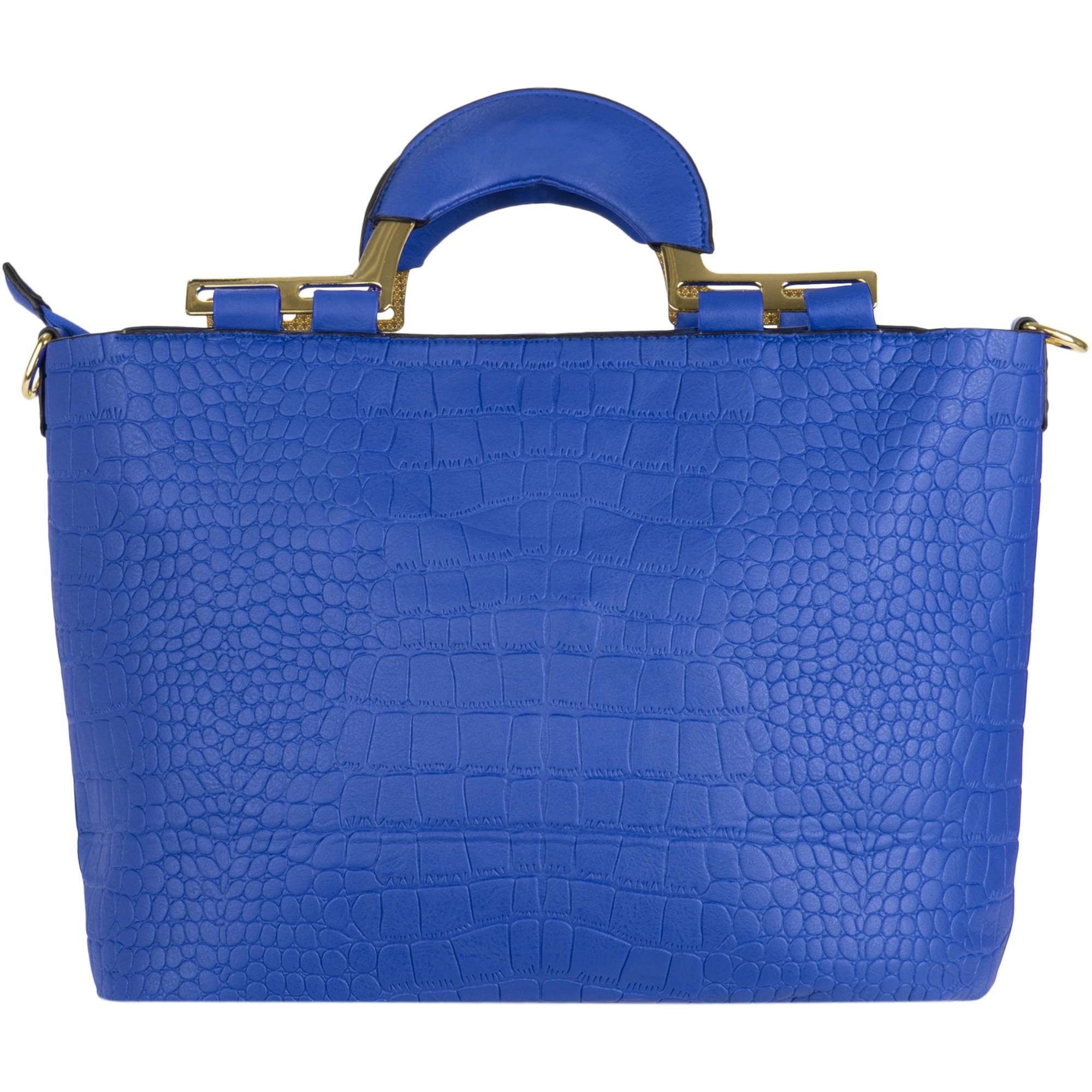 Women's Samba Over the Shoulder Leatherette Satchel Carrying Hand Bag with Shoulder Strap [Croc Skin Design]