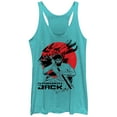 thumbnail image 1 of Women's Samurai Jack Katana Circle  Racerback Tank Top Tahiti Blue Medium, 1 of 3