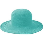 Women's San Diego Hat Company Cotton Crochet Hat Large Brim CHL5 Aquamarine One Size (21)