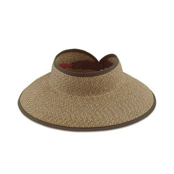 Women's San Diego Hat Company Large Brim Ultrabraid Visor Multi Brown One Size (21)