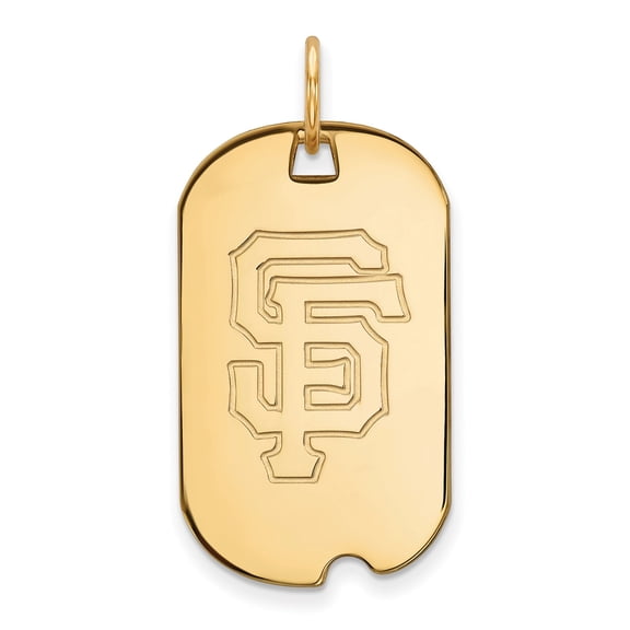 Women's San Francisco Giants 10k Yellow Gold Small Dog Tag Pendant