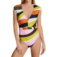 thumbnail image 1 of Women's Sanctuary FO22223 Float On Cap Sleeve Plunge Mio One Piece Swimsuit (Multi XS), 1 of 1