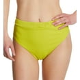 thumbnail image 1 of Women's Sanctuary SS22509 Sandbar Solids Banded High Leg/Rise Swim Bottom (Grellow XS), 1 of 4