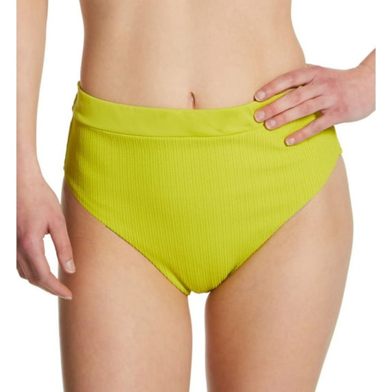 Women's Sanctuary SS22509 Sandbar Solids Banded High Leg/Rise Swim Bottom (Grellow XS)
