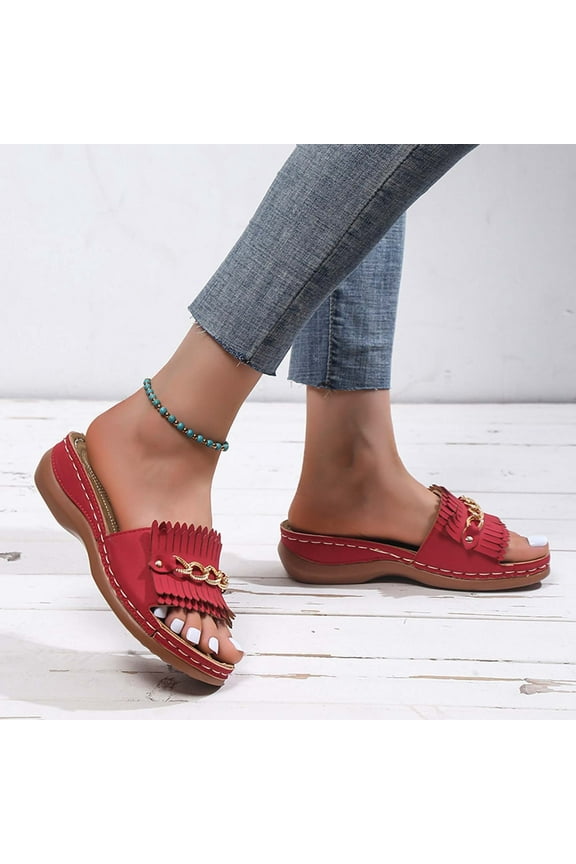 Women's Sandals Clearance Sale! Borniu Orthotic Sandals Plantar Fasciitis Slides for Flat Feet with Arch Support Comfortable Walking Sandals, Gift for Flat Feet Women