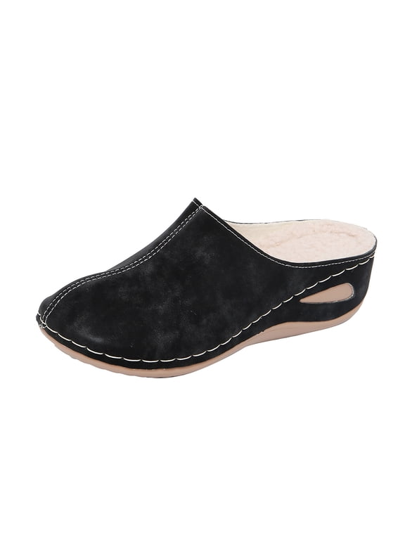 Women's Sandals Dressy Odoly Womens Sandals Dressy Sandals Women Women Leisure Style Solid Color Versatile Slope Heel Large Baotou Cool Slippers Black